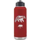 Personalized maroon 32 oz vacuum insulated water bottle with 'Mama Bear 1 Baby Bear' design
