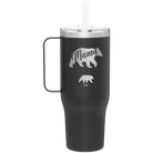 Personalized black 40 oz vacuum insulated tumbler mug with 'Mama Bear 1 Baby Bear' design