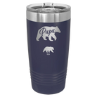 Personalized navy 20 oz vacuum insulated tumbler with 'Papa Bear 1 Baby Bear' design