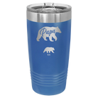 Personalized royal blue 20 oz vacuum insulated tumbler with 'Papa Bear 1 Baby Bear' design