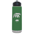 Personalized green 20 oz vacuum insulated water bottle with 'Papa Bear 1 Baby Bear' design