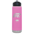 Personalized light purple 20 oz vacuum insulated water bottle with 'Papa Bear 1 Baby Bear' design
