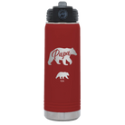 Personalized maroon 20 oz vacuum insulated water bottle with 'Papa Bear 1 Baby Bear' design