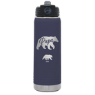Personalized navy 20 oz vacuum insulated water bottle with 'Papa Bear 1 Baby Bear' design