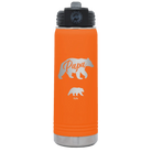 Personalized orange 20 oz vacuum insulated water bottle with 'Papa Bear 1 Baby Bear' design