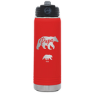 Personalized red 20 oz vacuum insulated water bottle with 'Papa Bear 1 Baby Bear' design