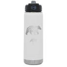 Personalized white 20 oz vacuum insulated water bottle with 'Papa Bear 1 Baby Bear' design