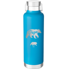 Personalized aqua 24 oz vacuum insulated water bottle with 'Papa Bear 1 Baby Bear' design