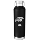 Personalized black 24 oz vacuum insulated water bottle with 'Papa Bear 1 Baby Bear' design