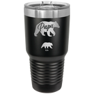 Personalized black 30 oz vacuum insulated tumbler with 'Papa Bear 1 Baby Bear' design