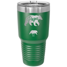 Personalized green 30 oz vacuum insulated tumbler with 'Papa Bear 1 Baby Bear' design