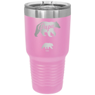 Personalized light purple 30 oz vacuum insulated tumbler with 'Papa Bear 1 Baby Bear' design