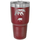 Personalized maroon 30 oz vacuum insulated tumbler with 'Papa Bear 1 Baby Bear' design