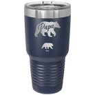 Personalized navy 30 oz vacuum insulated tumbler with 'Papa Bear 1 Baby Bear' design