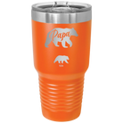 Personalized orange 30 oz vacuum insulated tumbler with 'Papa Bear 1 Baby Bear' design