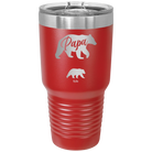 Personalized red 30 oz vacuum insulated tumbler with 'Papa Bear 1 Baby Bear' design