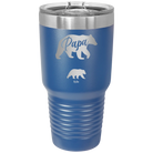 Personalized royal blue 30 oz vacuum insulated tumbler with 'Papa Bear 1 Baby Bear' design