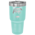 Personalized teal 30 oz vacuum insulated tumbler with 'Papa Bear 1 Baby Bear' design