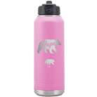 Personalized light purple 32 oz vacuum insulated water bottle with 'Papa Bear 1 Baby Bear' design