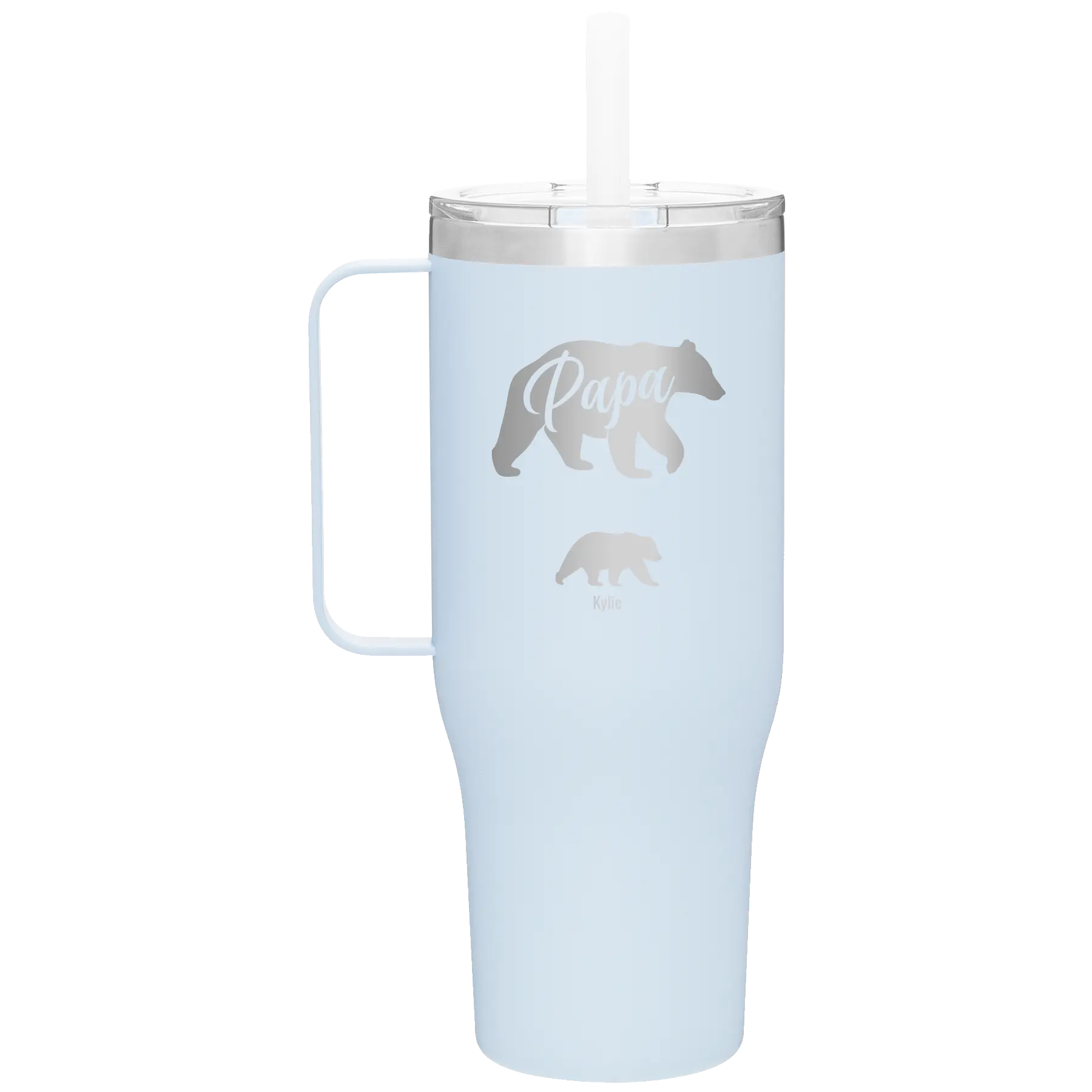Personalized landfall 40 oz vacuum insulated tumbler mug with 'Papa Bear 1 Baby Bear' design