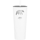 Personalized white 20 oz vacuum insulated tumbler with 'Papa Bear 1 Baby Bear' design