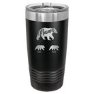 Personalized black 20 oz vacuum insulated tumbler with 'Mama Bear 2 Baby Bears' design