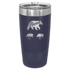 Personalized navy 20 oz vacuum insulated tumbler with 'Mama Bear 2 Baby Bears' design