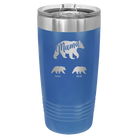 Personalized royal blue 20 oz vacuum insulated tumbler with 'Mama Bear 2 Baby Bears' design