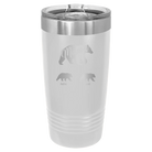 Personalized white 20 oz vacuum insulated tumbler with 'Mama Bear 2 Baby Bears' design