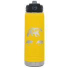Personalized yellow 20 oz vacuum insulated water bottle with 'Mama Bear 2 Baby Bears' design