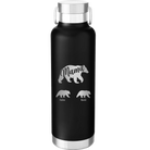 Personalized black 24 oz vacuum insulated water bottle with 'Mama Bear 2 Baby Bears' design