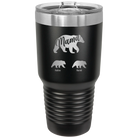 Personalized black 30 oz vacuum insulated tumbler with 'Mama Bear 2 Baby Bears' design