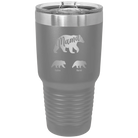 Personalized dark gray 30 oz vacuum insulated tumbler with 'Mama Bear 2 Baby Bears' design
