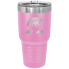 Personalized light purple 30 oz vacuum insulated tumbler with 'Mama Bear 2 Baby Bears' design
