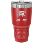 Personalized red 30 oz vacuum insulated tumbler with 'Mama Bear 2 Baby Bears' design