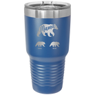 Personalized royal blue 30 oz vacuum insulated tumbler with 'Mama Bear 2 Baby Bears' design
