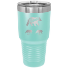 Personalized teal 30 oz vacuum insulated tumbler with 'Mama Bear 2 Baby Bears' design