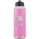 Personalized light purple 32 oz vacuum insulated water bottle with 'Mama Bear 2 Baby Bears' design