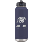 Personalized navy 32 oz vacuum insulated water bottle with 'Mama Bear 2 Baby Bears' design