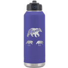 Personalized purple 32 oz vacuum insulated water bottle with 'Mama Bear 2 Baby Bears' design