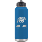 Personalized royal blue 32 oz vacuum insulated water bottle with 'Mama Bear 2 Baby Bears' design