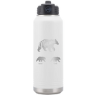 Personalized white 32 oz vacuum insulated water bottle with 'Mama Bear 2 Baby Bears' design