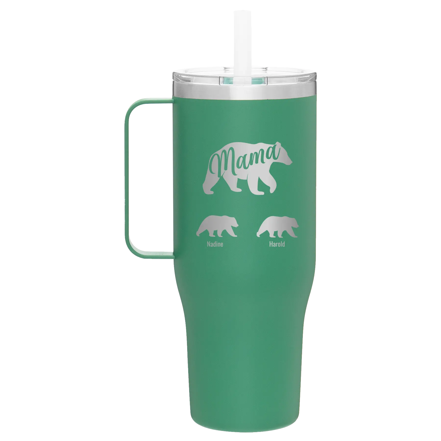 Personalized forage 40 oz vacuum insulated tumbler mug with 'Mama Bear 2 Baby Bears' design
