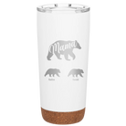Personalized white 20 oz vacuum insulated tumbler with 'Mama Bear 2 Baby Bears' design