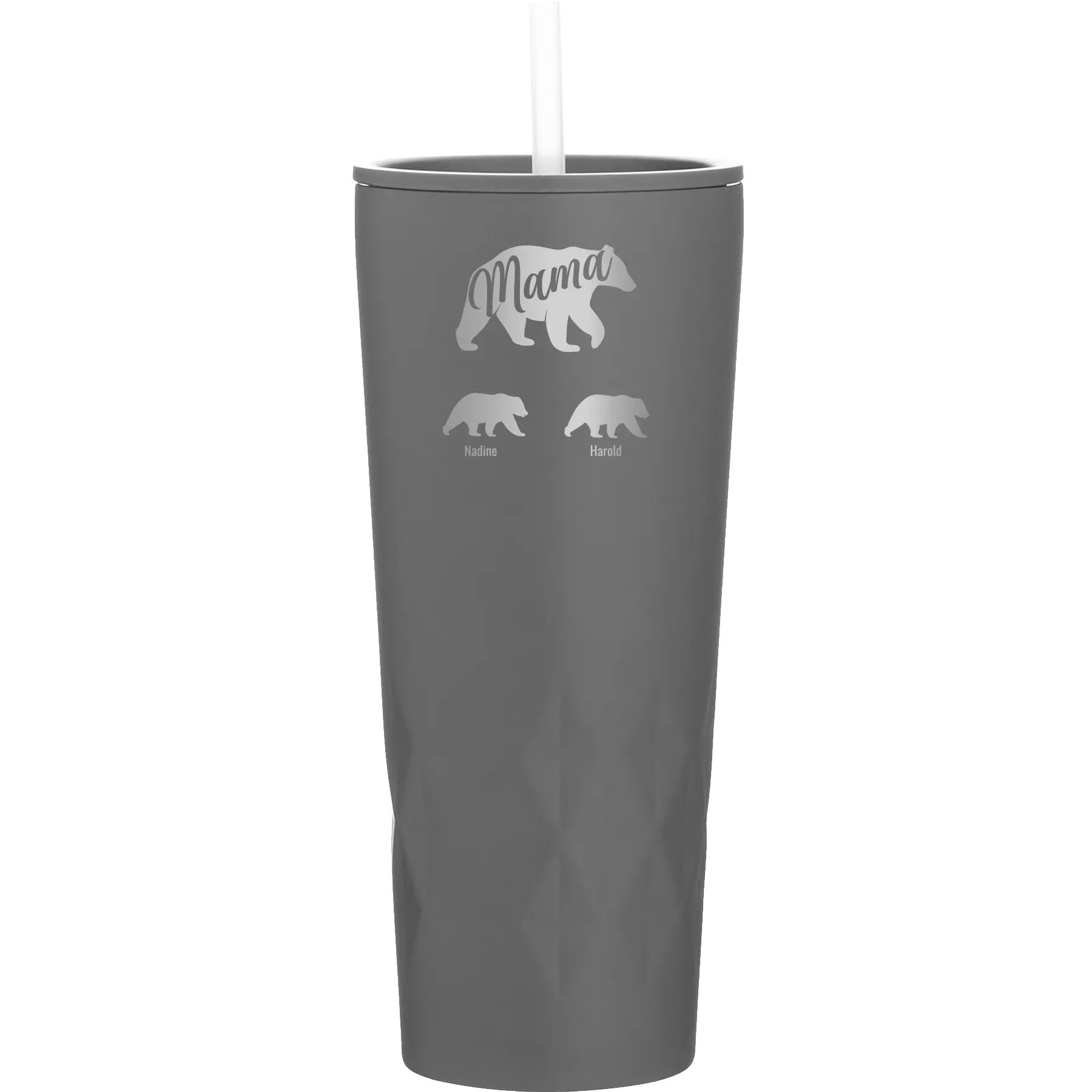 Personalized slate 20 oz vacuum insulated tumbler with 'Mama Bear 2 Baby Bears' design