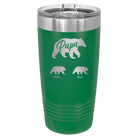 Personalized green 20 oz vacuum insulated tumbler with 'Papa Bear 2 Baby Bears' design