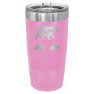 Personalized light purple 20 oz vacuum insulated tumbler with 'Papa Bear 2 Baby Bears' design