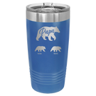 Personalized royal blue 20 oz vacuum insulated tumbler with 'Papa Bear 2 Baby Bears' design
