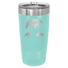 Personalized teal 20 oz vacuum insulated tumbler with 'Papa Bear 2 Baby Bears' design