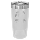Personalized white 20 oz vacuum insulated tumbler with 'Papa Bear 2 Baby Bears' design